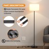 Modern Floor Lamp Simple Design with White Shade, Foot Pedal