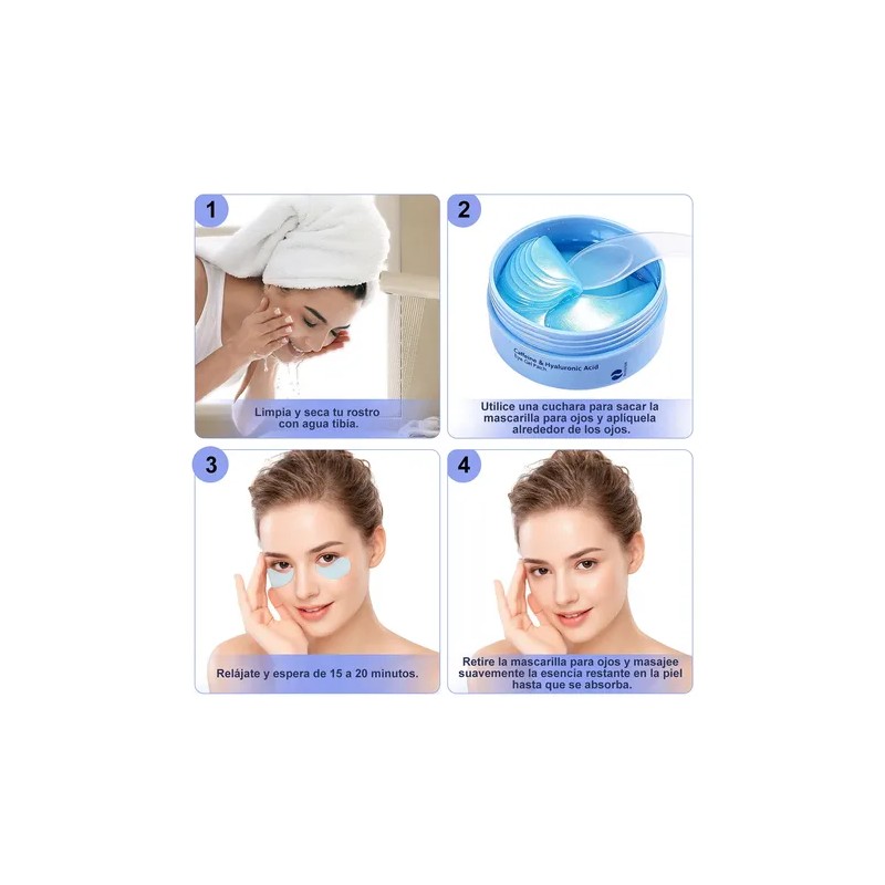 Parches Hydrogel Para Ojos Colágeno Anti Ojera Hidratante
