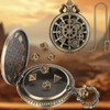 Mini DND Dice Set with Steampunk Hollow Gear Pocket Watch