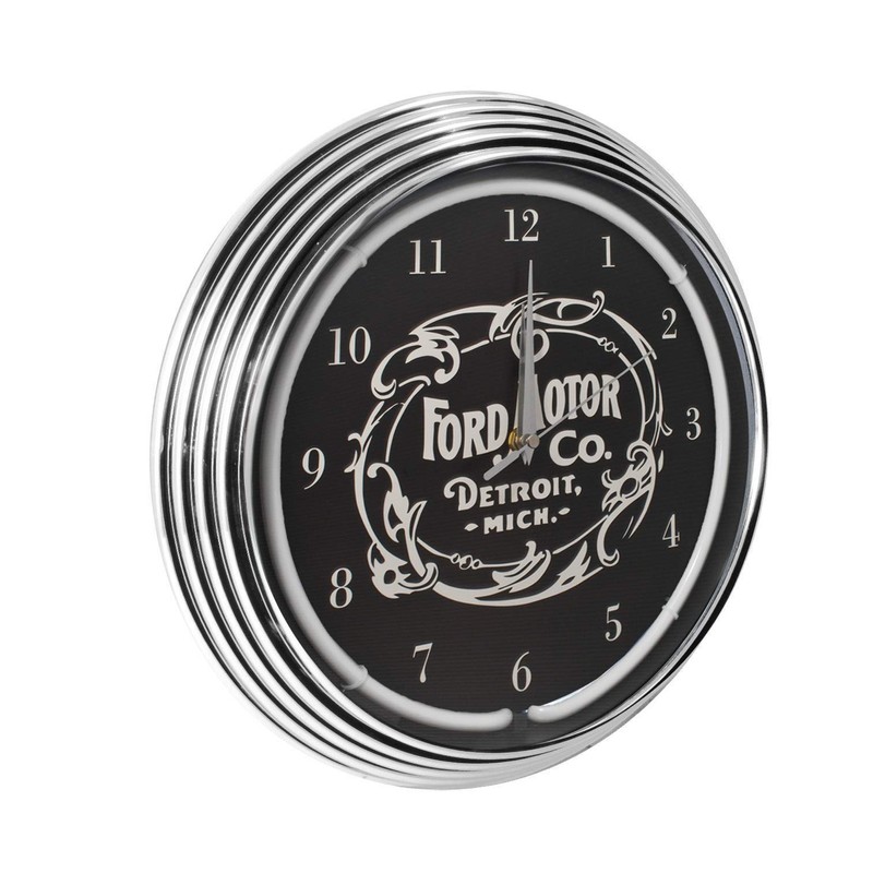 Blue Oval Industries White Light Up Neon Wall Clock 15-Inch