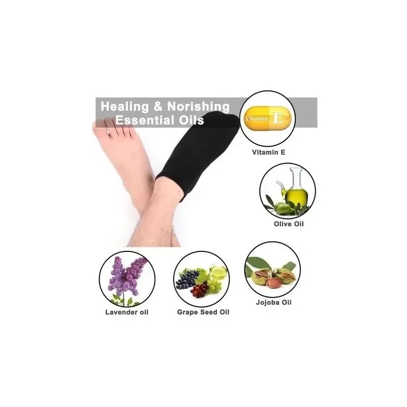 Calcetines De Gel Suave Spa Cuidado Pies Vitaminado 2 Pares