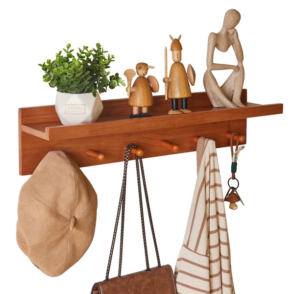 Aibiju Wall Mounted Hook with Shelf, 23.62in Entryway Wall Hanging