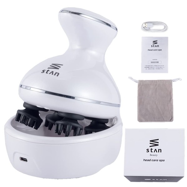 stan ヘッドスパ 電動頭皮ブラシ EMS 防水 IPX7 軽量 コードレス 頭皮ケア スカルプケア