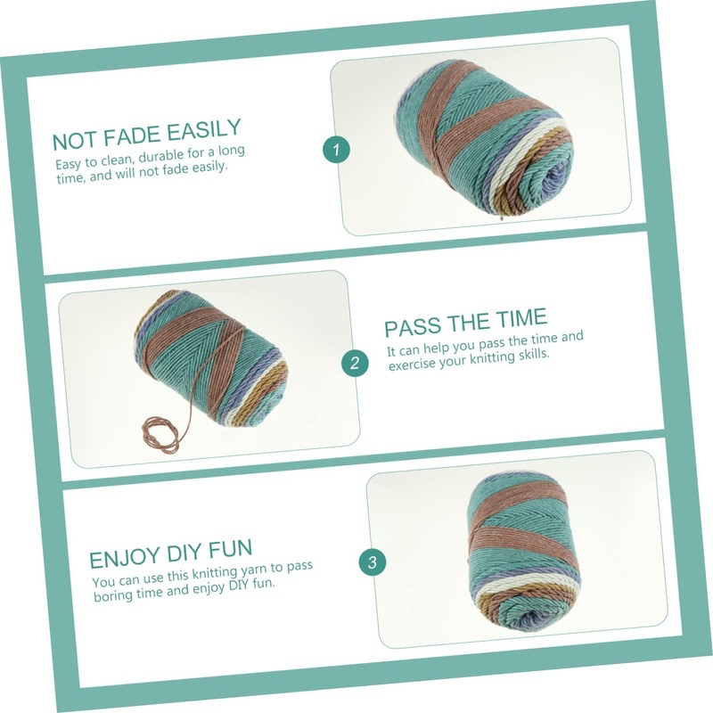 DOITOOL 1roll Strand Rainbow Yarn for Knitting Projects Soft and