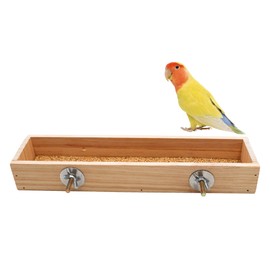 Bird Parrot Wooden Feeding Cups, Natural Wooden Parrot Bird Perch Stand, Birds Food Dish, Bird Cage Food Standing Feeding Perch Bowl Toy for Small Animal Parrot, Rat, Parakeet, Budgies, Love Birds