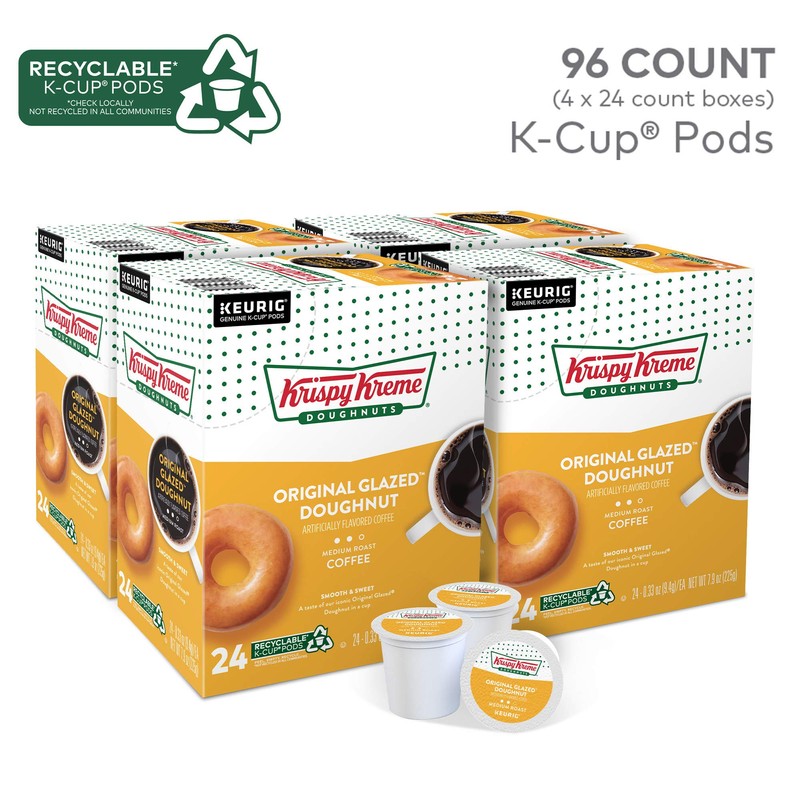 Krispy Kreme Original Glazed Doughnut, Single-Serve Keurig K-Cup Pods, Flavored