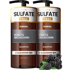 Kundal Blackberry Bay Sulfate Free Moisturizing Shampoo for Dry Damaged Hair with Argan Oil,16.9 oz x 2 bottles