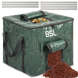 Hlimior Thermal Composter 85L - Garden Composter, Quick Composter & Robust Composter for Kitchen and Garden Waste - Space-saving Design with Ventilation and Filling Flap (Pack of 1)