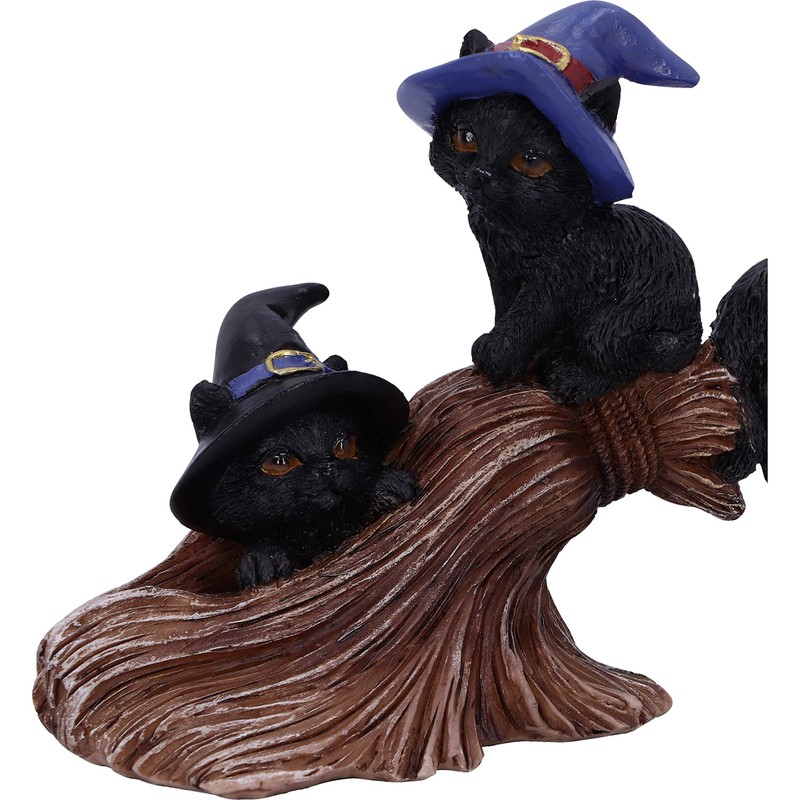 Nemesis Now Purrfect Broomstick Witches Familiar Black Cats and Broomstick