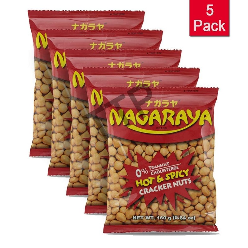 Nagaraya Hot & Spicy Cracker Nuts Pack of 5 (160g