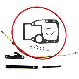 Shift Cable Assembly Kit Fit for OMC Cobra 1986-1993, Adjustment Tools Mounting Gasket Set Fit for OMC Cobra 987661 Sierra 18-2245 Replacement for 21715 27-00475 Automotive Starter Parts Repair Kits