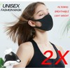 Mask 2x Black Fashion Face Mask Stretch Lightweight Fabric Covering