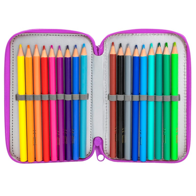 Idena 20126 Triple Pencil Case with 3 Zip Compartments Unicorn