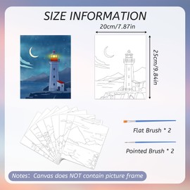 HICOHAND Pre Printed Canvases, 9 PCS 7.87 * 9.84” Pre Drawn Canvas Pre Printed Canvas Set Printed Canvas to Paint Canvas Set for Adults