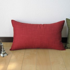 fabrizm 1452-red Cushion Cover Made in Japan Rectangle 50 x 30 cm Uneven Yarn Akane