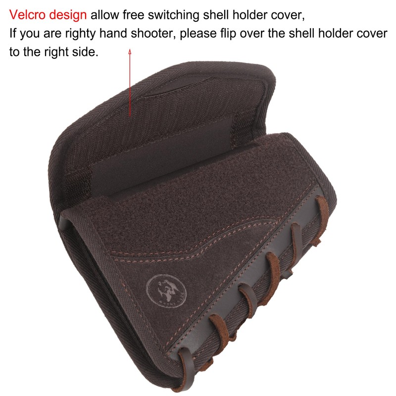Leather Buttstock Shell Holder, Gun Stock Cover Cheek Rest Riser