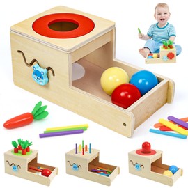 LZDMY Wooden Toy from 1 Year, Montessori Toy with Carrots Baby Plug-in Game, Motor Skills Toy 1 2 3 Years Children, Sorting Game Sensory Toy Birthday Easter Gift for Boys and Girls