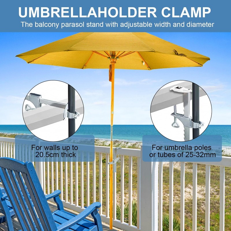 YGKYMVW Parasol Holder, Balcony, Parasol Stand, Portable Parasol Holder, Balcony