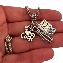 Cooking Kitchen Mixer Culinary Charm with Bracelet Necklace Keychain Jewelry Gift for Women Chef Cook