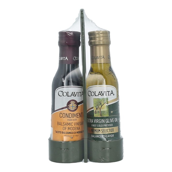 Colavita Aceite de oliva virgen extra y vinagre balsámico de Módena IGP juego de vinagre de plástico