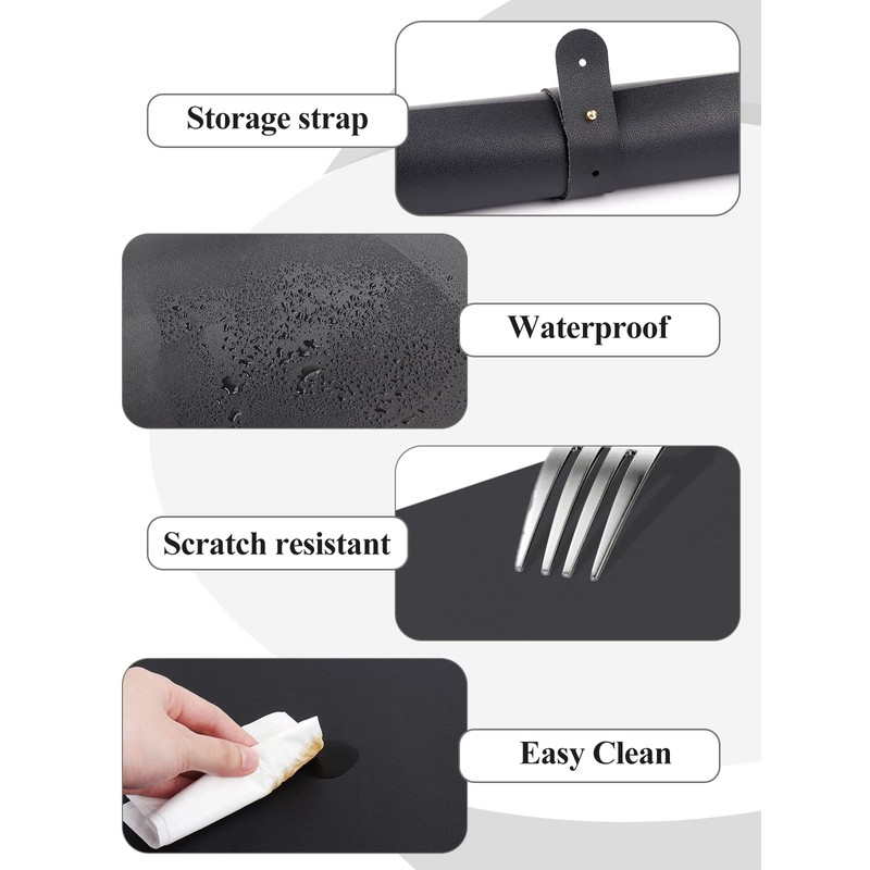 (MAT ONLY) Black Nail Art Table Mat, Foldable Nail Art