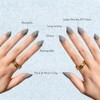 Uñas postizas cortas almendradas, uñas postizas grises cortas stiletto, uñas