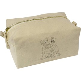 'British Bulldog Puppy' Canvas Wash Bag/Makeup Case (CS00040068)