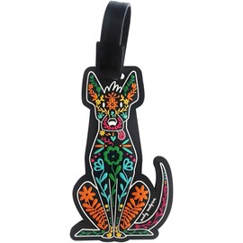 By Mexico Identificador de Maleta Xolo Chilaquil de PVC, Etiqueta para Equipaje con Correa y Tarjeta de Datos, Diseño Multicolor, Tamaño 12.5 x 7 x 0.5 cm, Ideal para Maletas, Mochilas y Bolsas