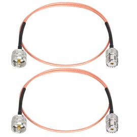 XRDS -RF RG316 UHF Male to UHF Female Coaxial Cable 2FT 2PCS– CB Antenna Cable PL 259 UHF Male to UHF Female SO239 Cable, 50 Ohm Low Loss for HAM Radio Antenna, Brown