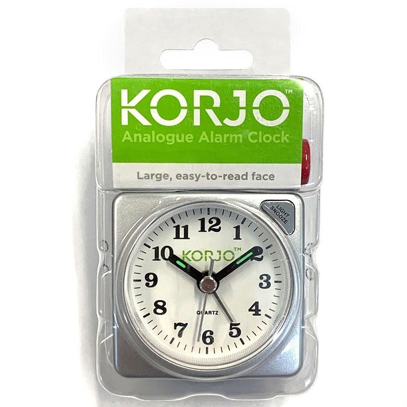 KORJO AAC 73 Analogue Alarm Clock, 5.5 Centimeters, Silver/Black