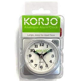 KORJO AAC 73 Analogue Alarm Clock, 5.5 Centimeters, Silver/Black