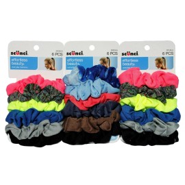 scünci (18 Count) Scunci Effortless Beauty Hair Scrunchies Soft Knit Woven Twisters
