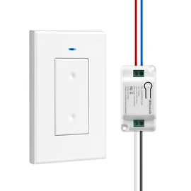 Wireless Light Switch and Receiver Kit, WILAWELS Wireless On Off Switches for Ceiling Light, Fan, Lamp, Moveable Remote Wall Switch, 100FT RF Range, No in-Wall Wiring Required, Pre-Programmed