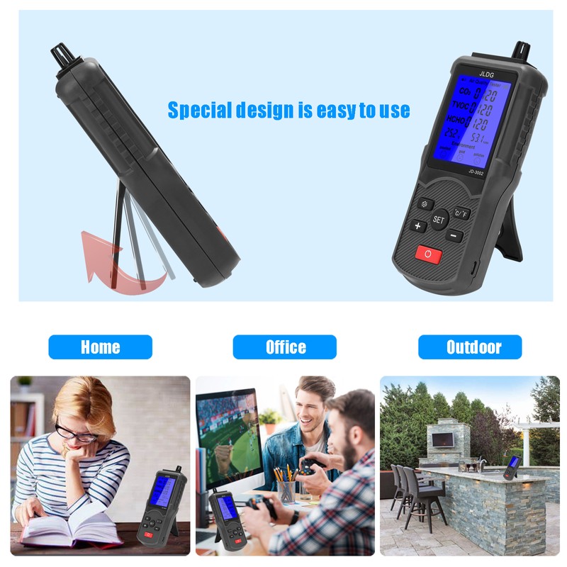 Multifunctional Air Quality Tester CO2 TVOC Meter Temperature Humidity Measuring