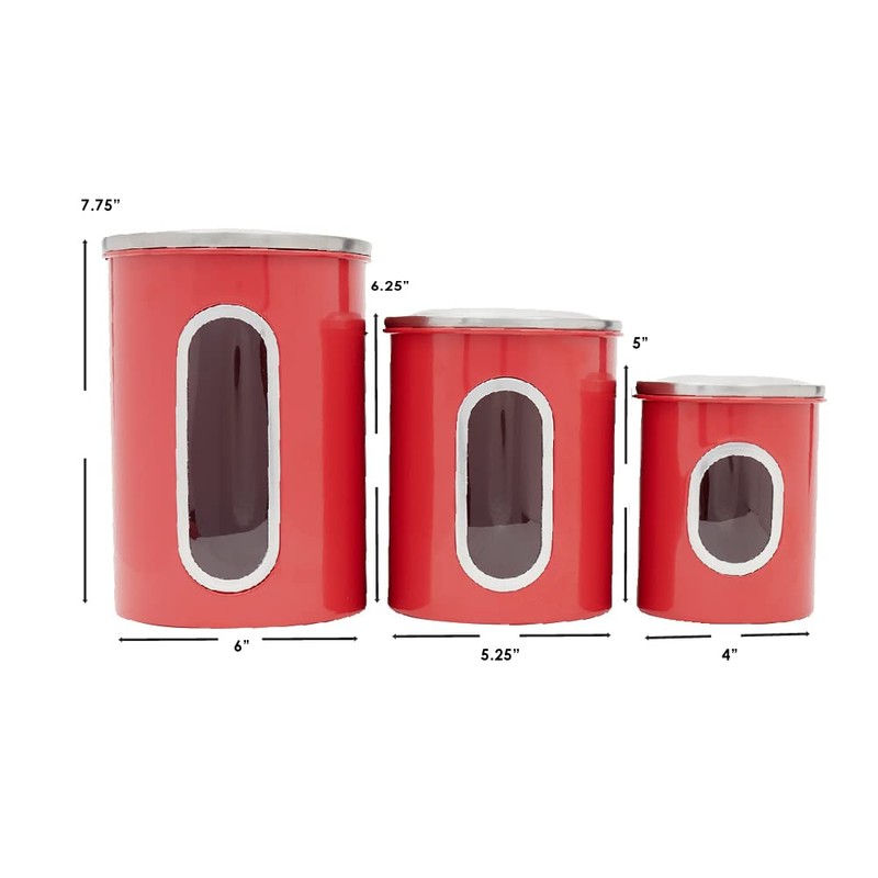Home Basics 3 Piece Canister Set for the Kitchen Kitchen