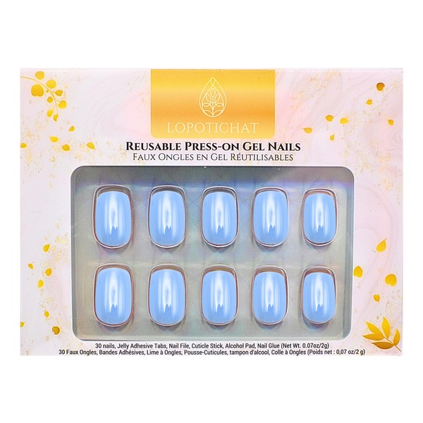 Lopotichat Ultra-Resistant Gel Press-On Nails Set - 30 Nails in