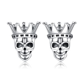 Skull Stud Earrings Gifts for Girls 925 Sterling Silver 5A Cubic Zirconia Birthday Gifts for Your Girlfriend, Sterling Silver, No Gemstone