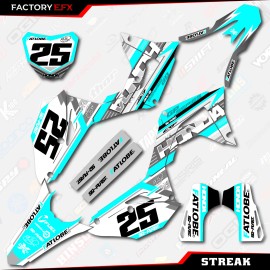 Factory EFX Cyan STREAK Racing Graphics Kit fits 18-21 Honda CRF250 Decal CRF 250 CR250F - Standard kit custom name/number