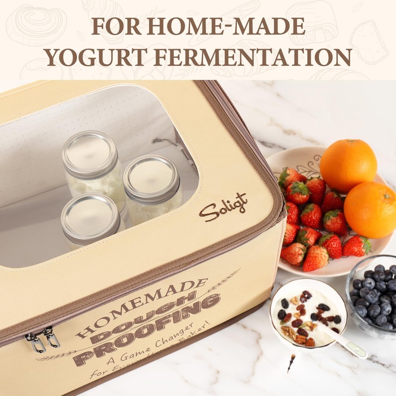 Soligt Homemade Sourdough Proofing Box, Collapsible Fabric Zippered Bread Proofer