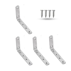 Regipro b Stainless Steel Angle Brackets, Set of 4, 4.9 x 3.0 inches (125 x 75 mm) with Screws