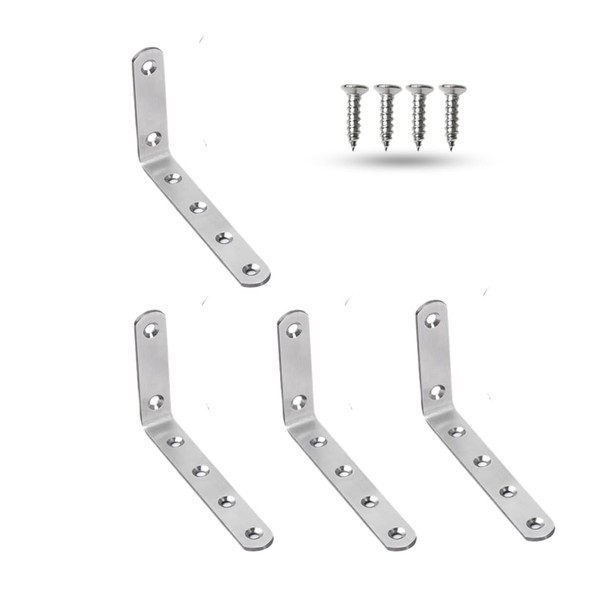 Regipro b Stainless Steel Angle Brackets, Set of 4, 4.9
