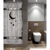 Yookeb Stall Barn Door Bathroom Shower Curtain 36W by 71H