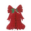 15" Hanging Honeycomb Red Bell Holiday Decoration