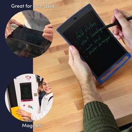 Boogie Board Jot Reusable Writing Tablet, Includes 8.5 in LCD Writing Tablet, Instant Erase, Stylus Pen, Built in Magnets & Kickstand, Pink