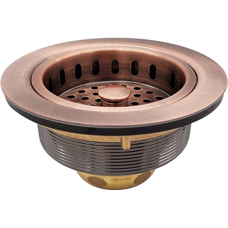 Westbrass R214-11 3-1/2-Inch Large Post Style Kitchen Sink Basket Strainer,
