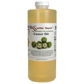 Castor Oil - 1 Quart - 32 oz - safety sealed HDPE container with resealable cap