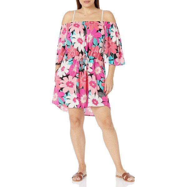 La Blanca Womens Off The Shoulder Cover-up Dress Swimwear Cover