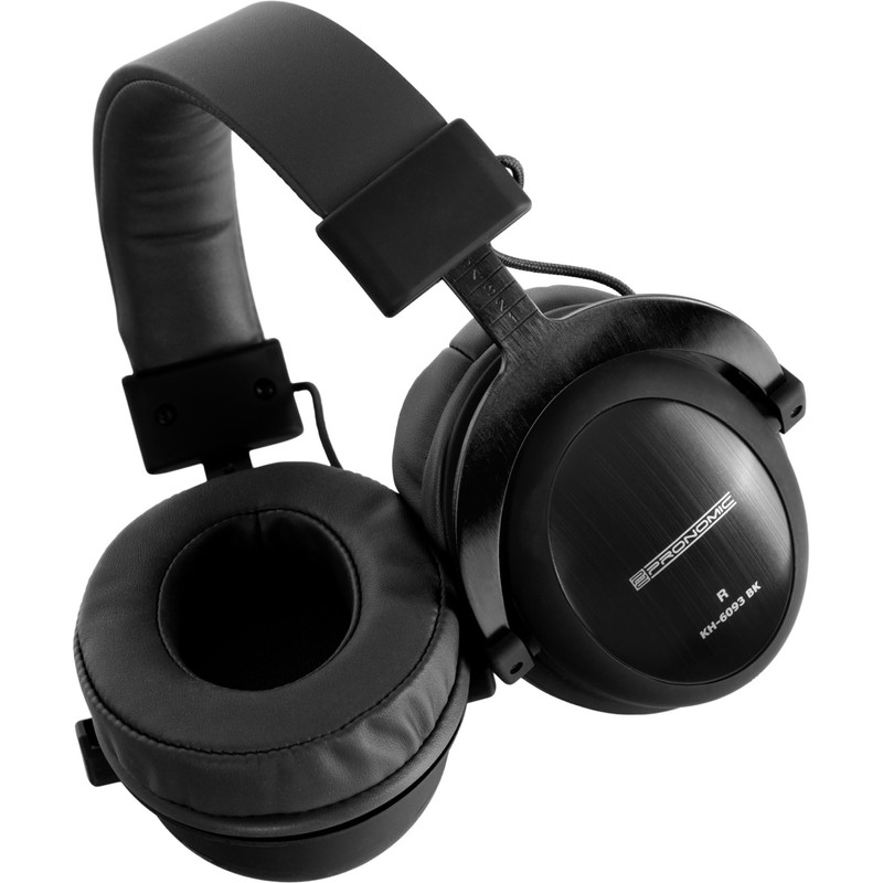 Pronomic KH-6093 BK Studio Headphones - Excellent Sound Isolation Outward