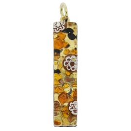 GlassOfVenice Murano Glass Venetian Reflections Stick Pendant - Topaz Gold