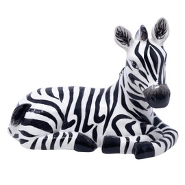 Lilly Pulitzer Ceramic Zebra Figurine, Decorative Zoo Animal Statue for Living Room/Shelves/Office, Cute Home Decor, Zebra